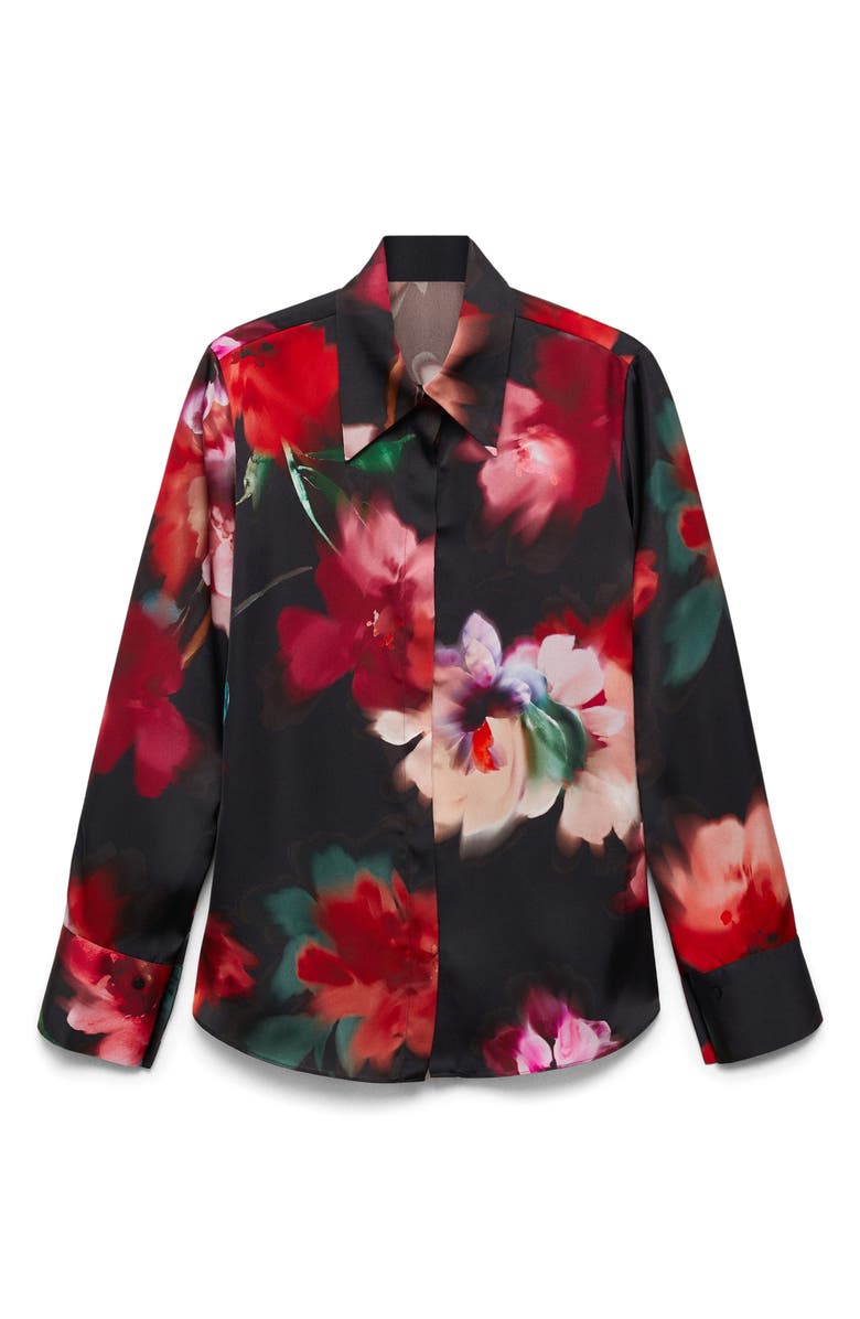 MANGO Soffy Floral Button-Up Shirt, Alternate, color,