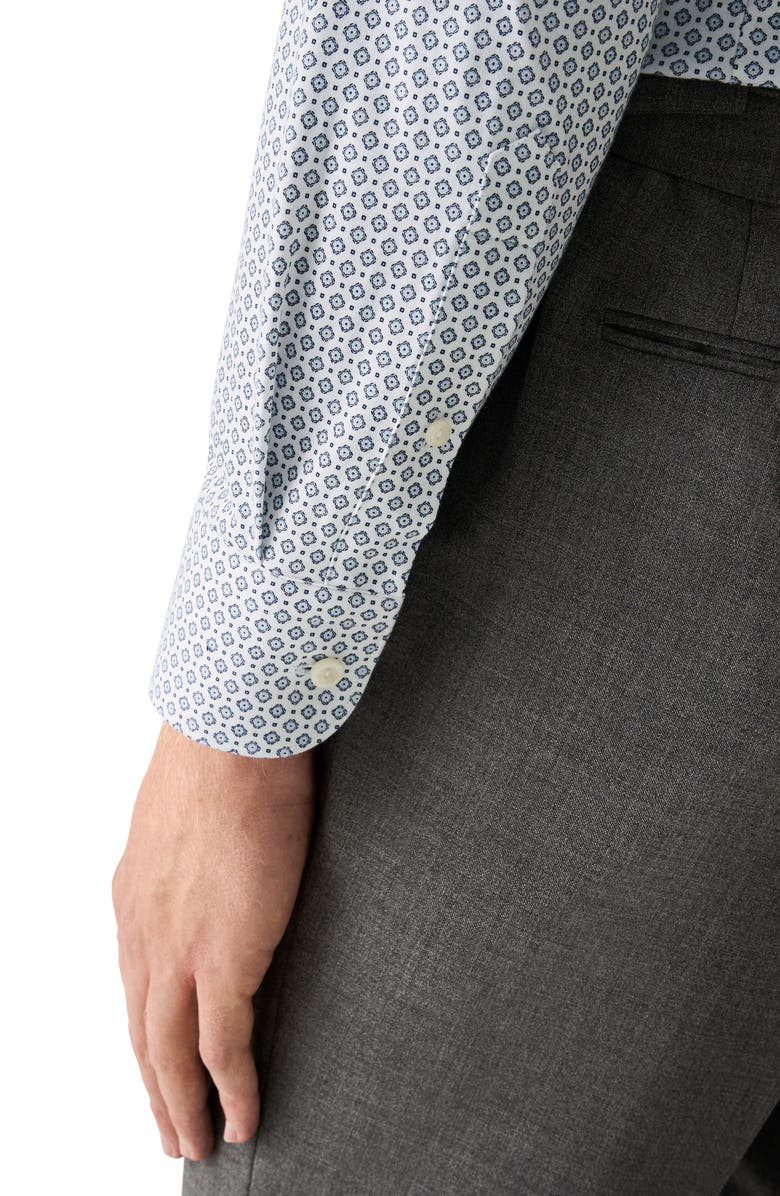 Eton Slim Fit Medallion 4Flex Fit Stretch Jersey Dress Shirt, Alternate, color, Medium Blue