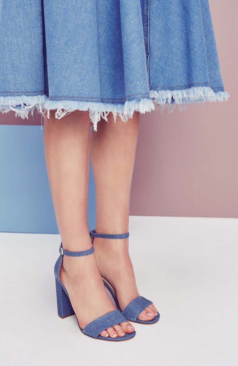 Ivanka Trump 'Klover' Block Heel Ankle Strap Sandal, Alternate, color,