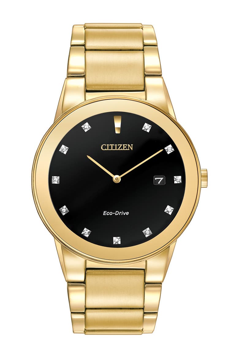 Men's Standard Stainless Steel Eco-Drive Watch, 40mm, Main, color, GOLD