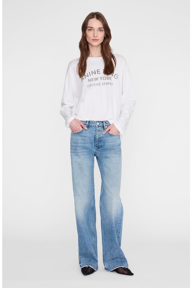 Ivan New York Stencil Long Sleeve, Main, color, Ivory