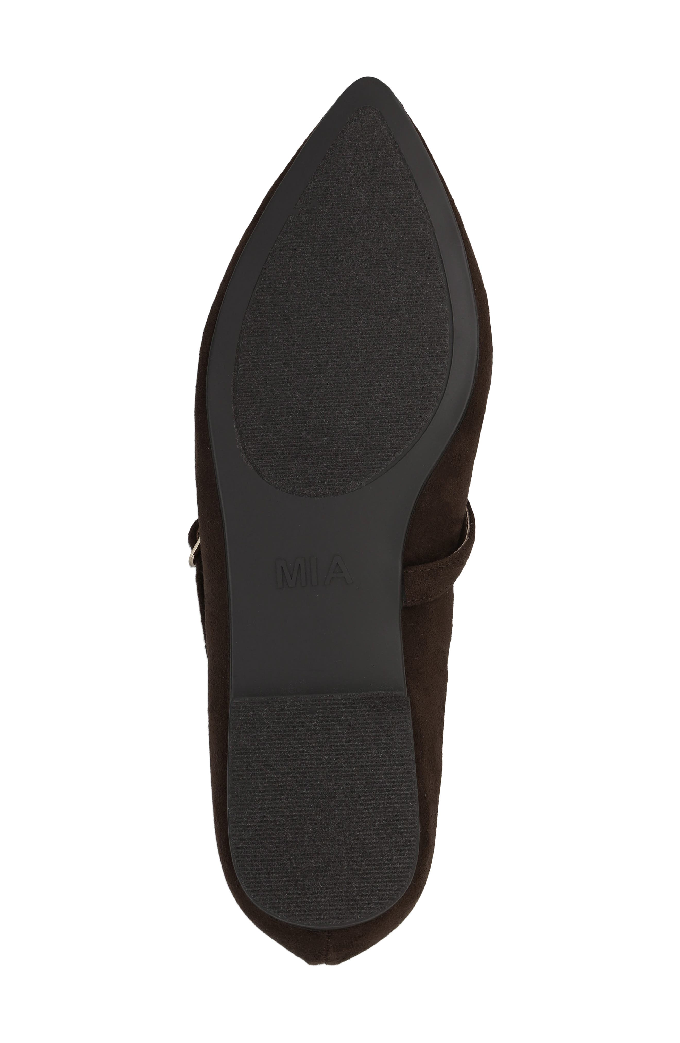 Aviba Mary Jane Pointed Toe Flat, Alternate, color, DARK BROWN