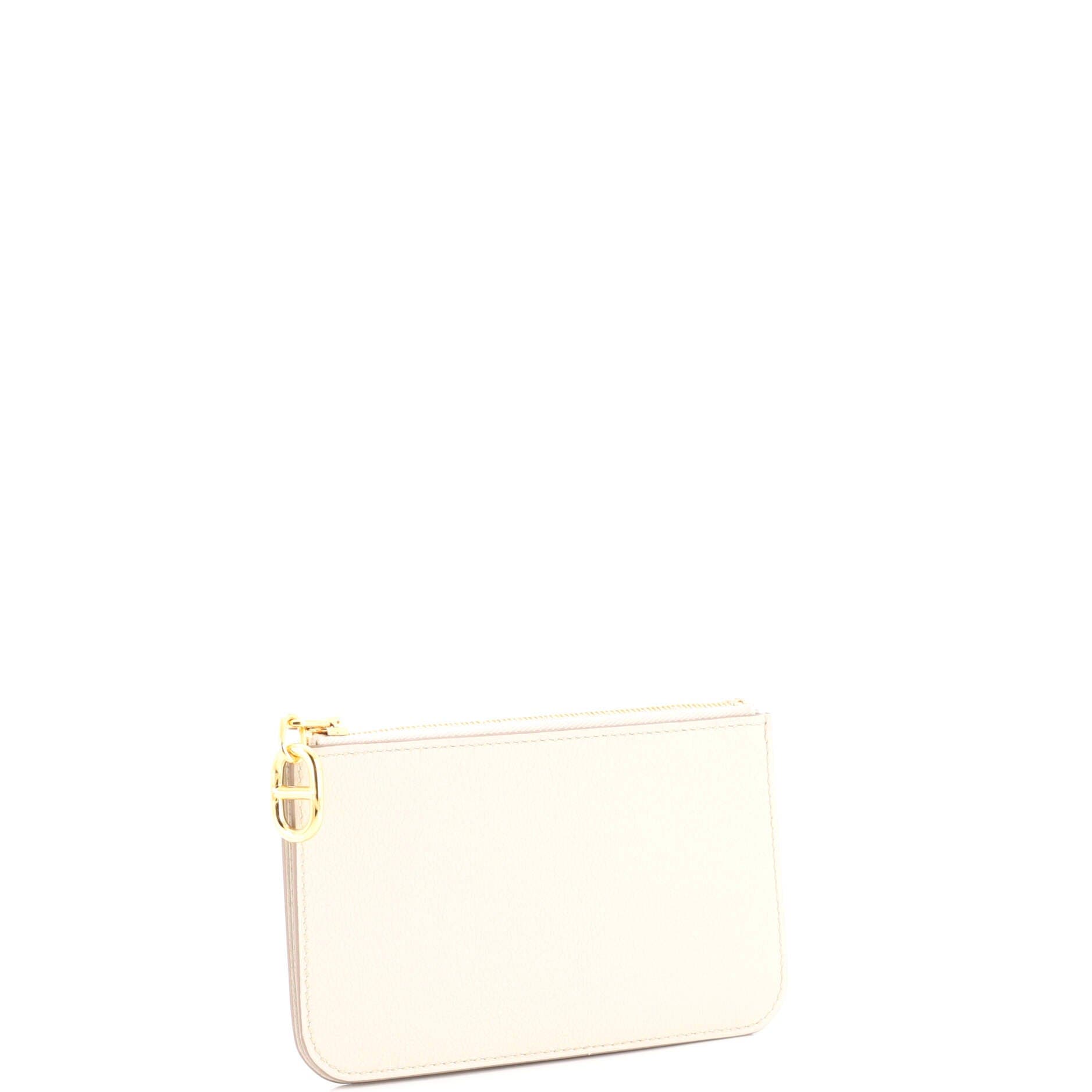 Zipengo Chaine d'Ancre Zip Card Holder Leather, Alternate, color, White