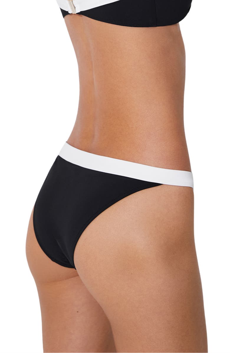 Reiss Abby Bikini Bottoms, Alternate, color, Black/ Ivory