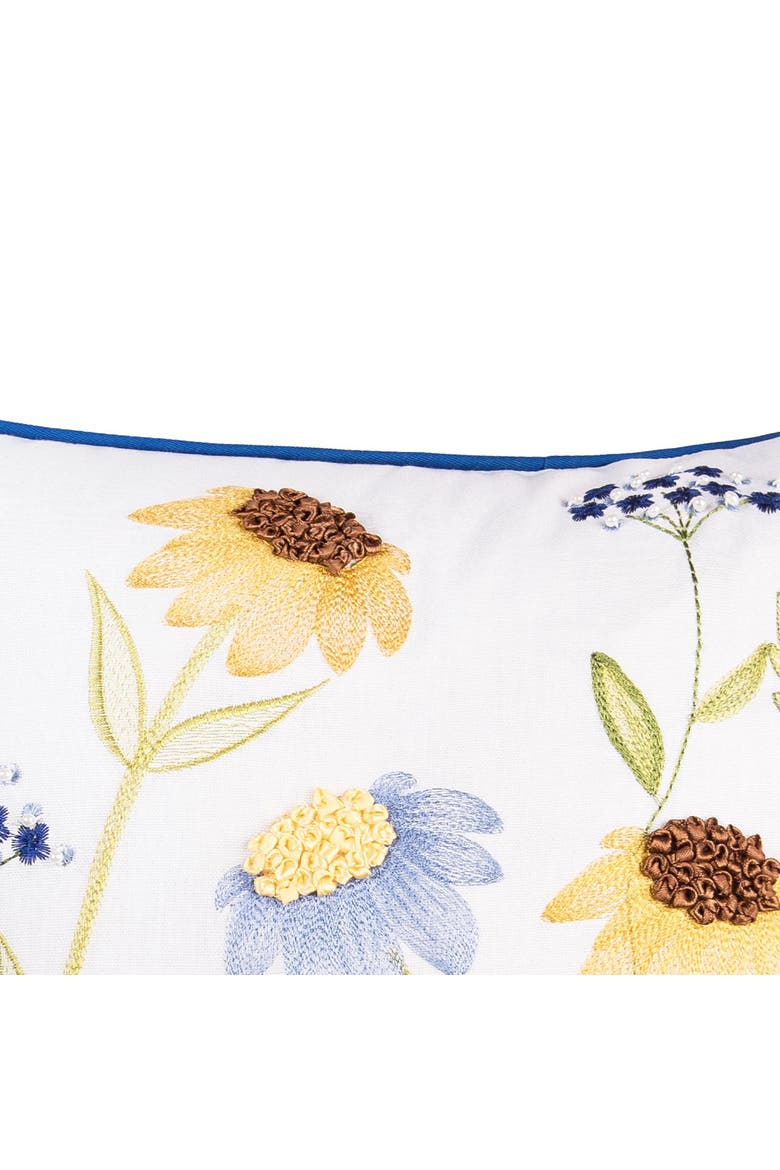 Lovely Blues Spring Sunflower Floral Flowers Accent Throw Pillow, 16" x 16", Alternate, color, Blue