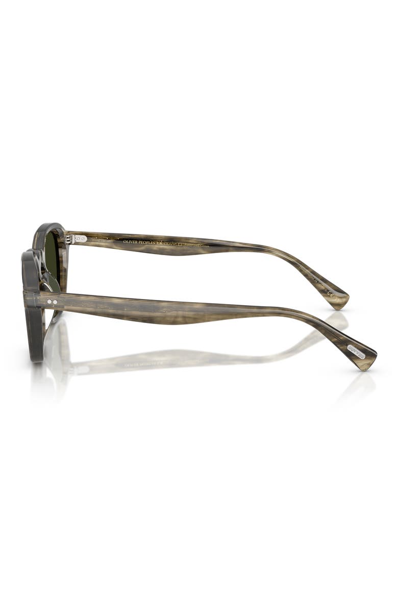 48mm Small Polarized Square Sunglasses, Alternate, color, SOFT OLIVE BARK / POLAR