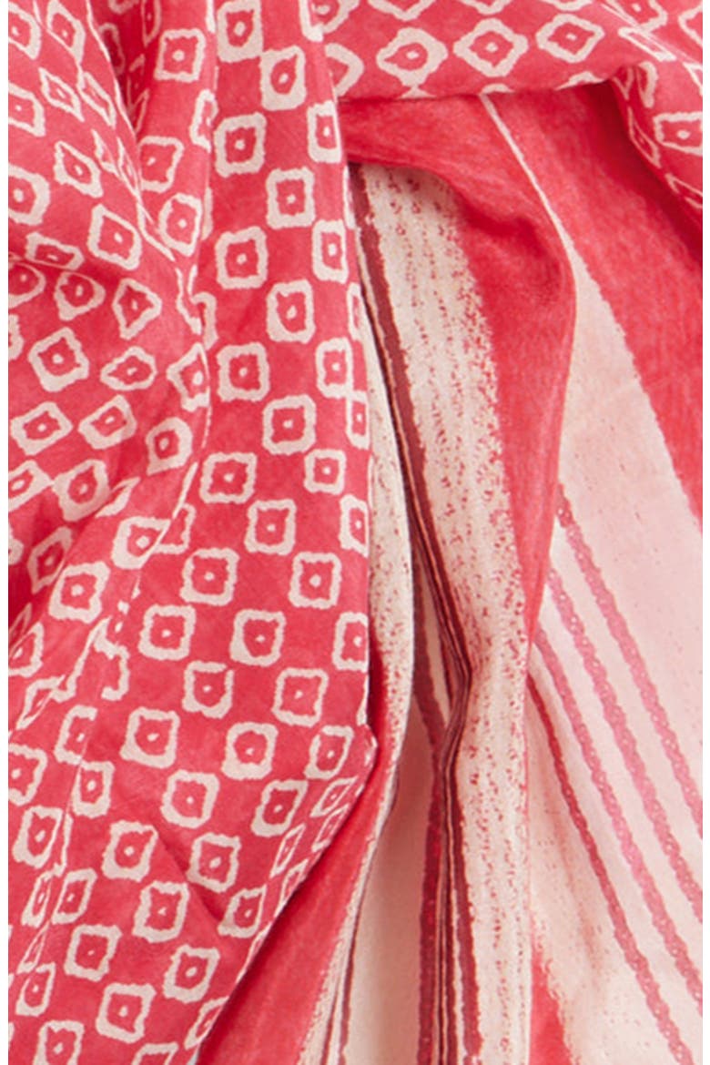 Lucilia Geo Stripe Cotton & Silk Pareo, Alternate, color, RED