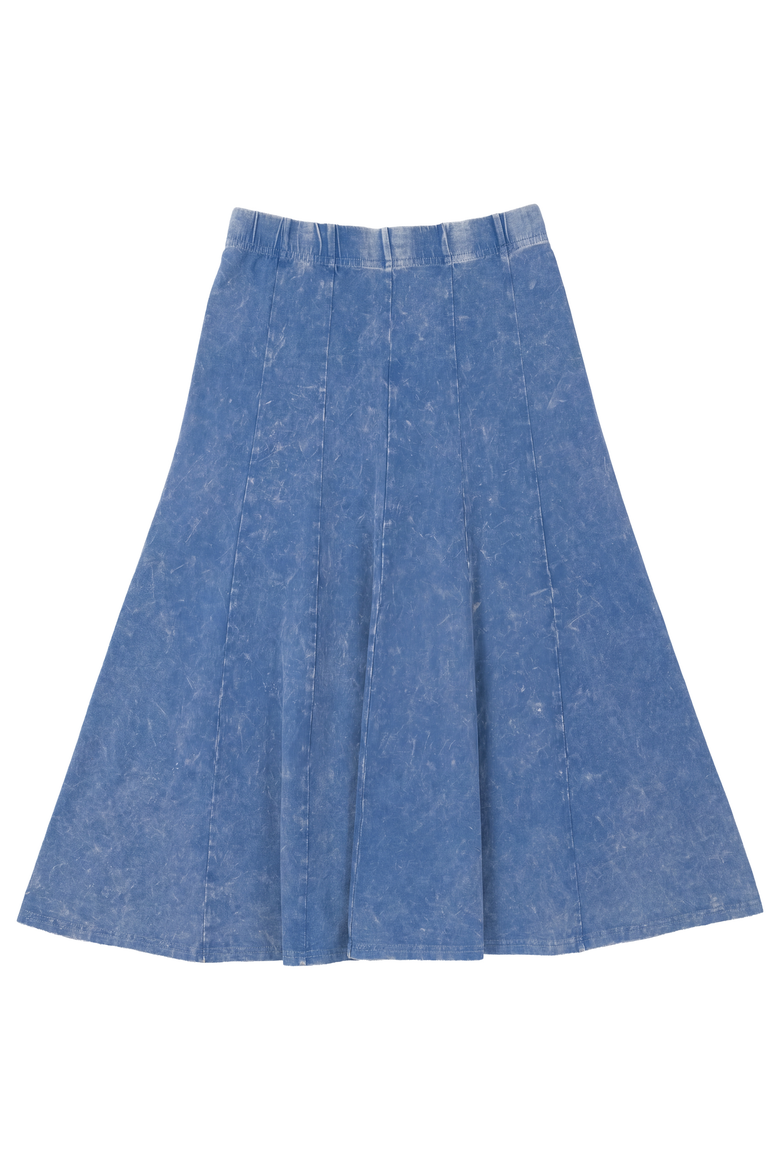 Washed Panelled Midi Skirt - Girls, Main, color, Light Denim Wash