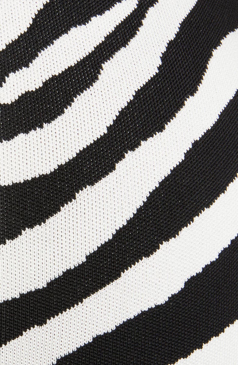 Balmain Zebra Jacquard Sweater Dress, Alternate, color,