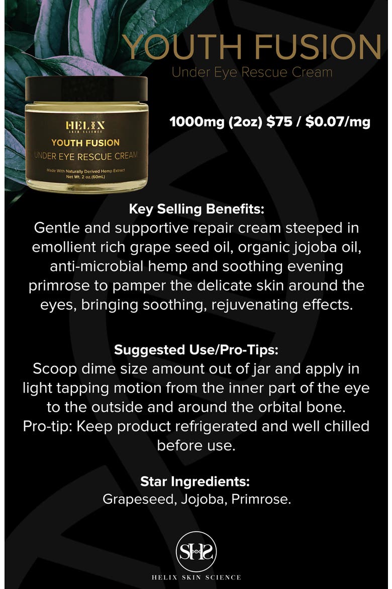 Youth Fusion Under Eye Rescue Cream with CBD (Nordstrom Exclusive), Alternate, color, NO COLOR