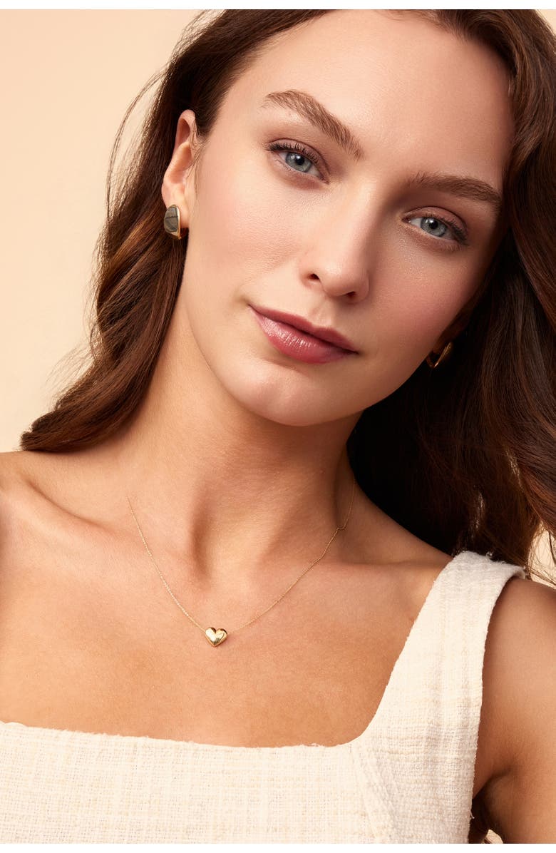 Oradina 10K Gold Heart of Gold Pendant Necklace, Alternate, color, White Gold