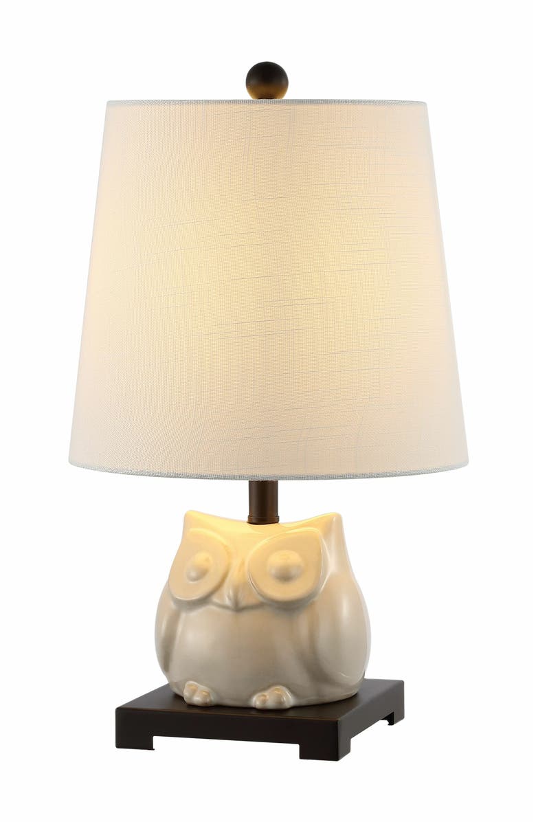 JONATHAN Y Justina Ceramic Mini LED Table Lamp, Main, color, Antique White