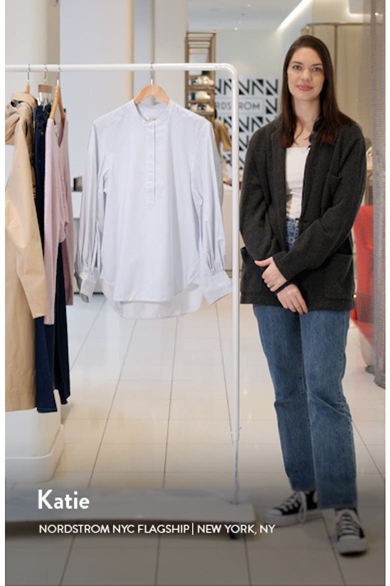 Gathered Grandad Collar Button Front Top video