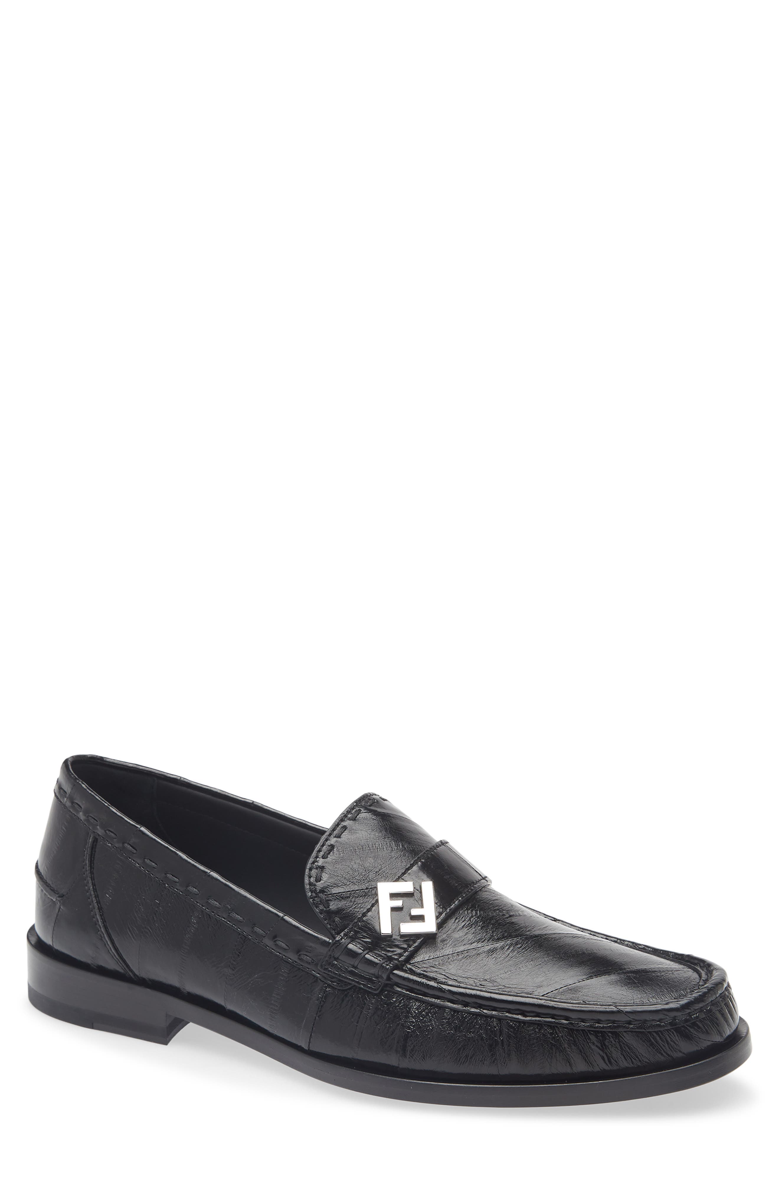 Fendi FF Metal Loafer, Main, color, Nero