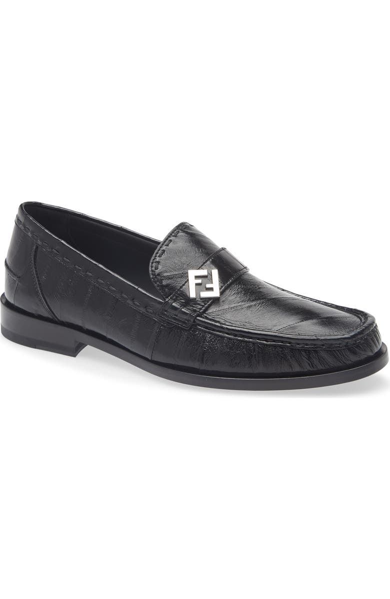 Fendi FF Metal Loafer, Main, color, Nero