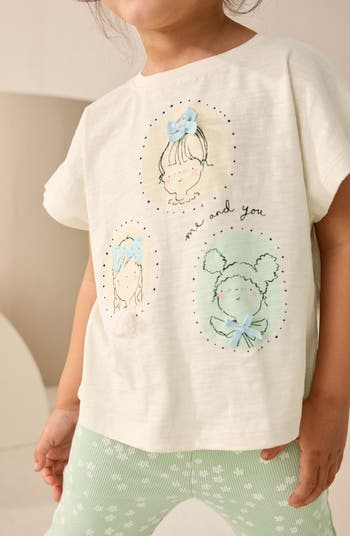 Kids' Graphic T-Shirt & Rib Flare Leggings Set