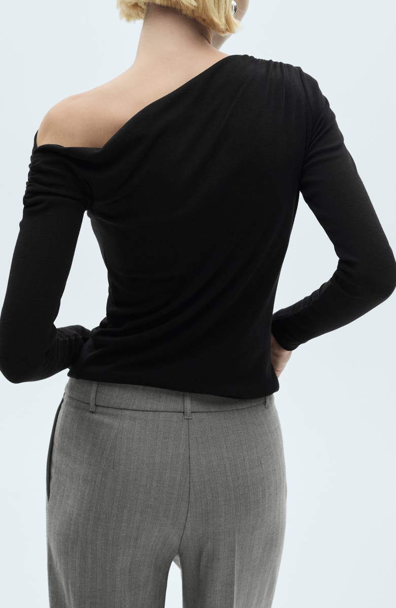 MANGO Dakota Asymmetric Cowl Neck Long Sleeve Top, Alternate, color, 