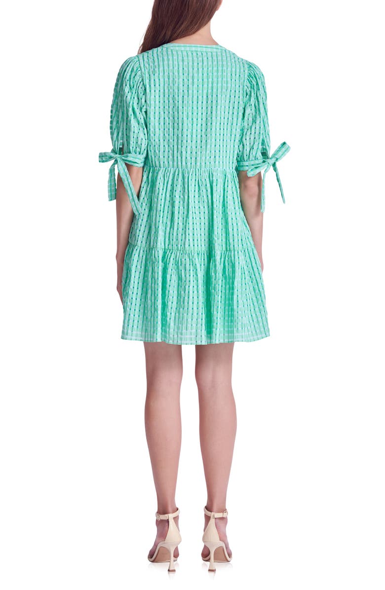 English Factory Texture Puff Sleeve Dress, Alternate, color, Green