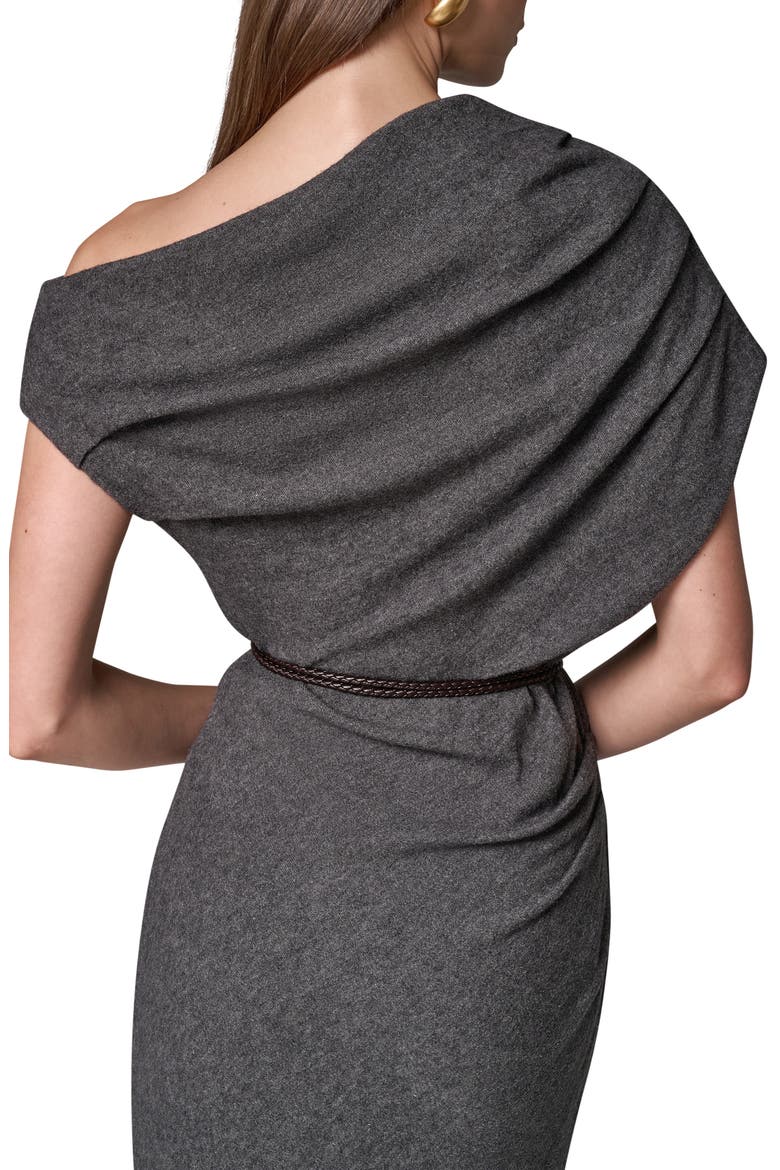 Off the Shoulder Sheath Dress, Alternate, color, HEATHER CHARCOAL