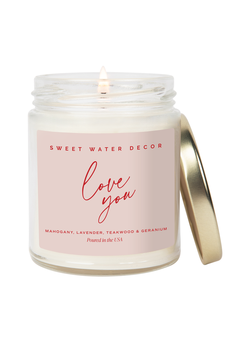 Valentine's Day Candles, Main, color, Love You Script