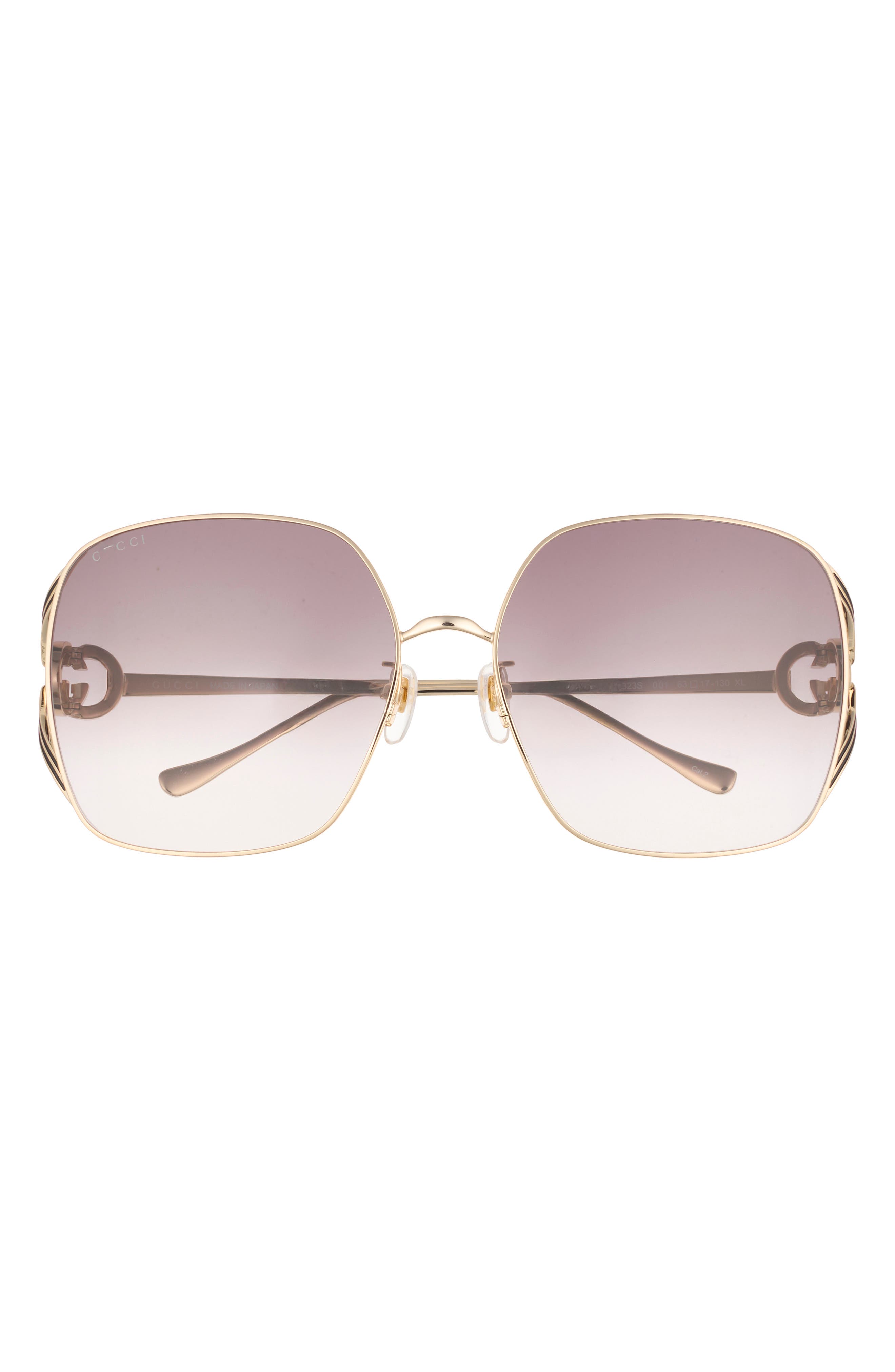 Gucci 63mm Square Sunglasses