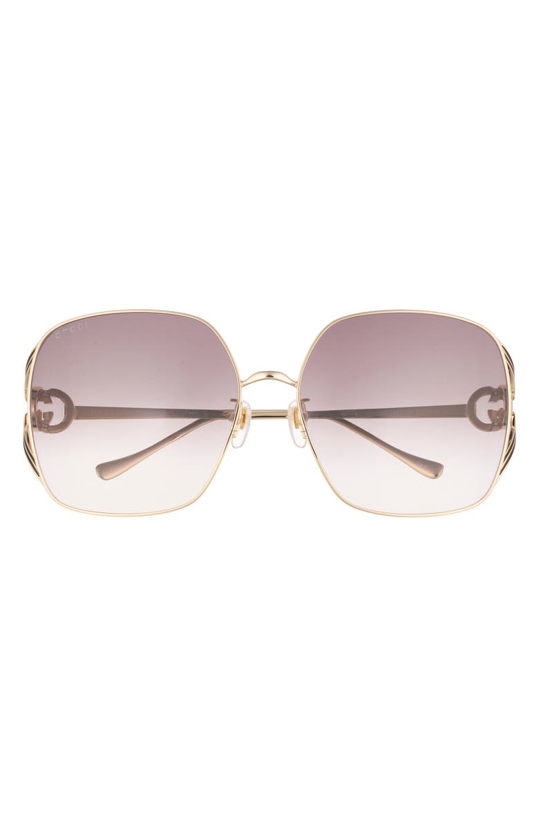 Gucci 63mm Square Sunglasses, Main, color, 