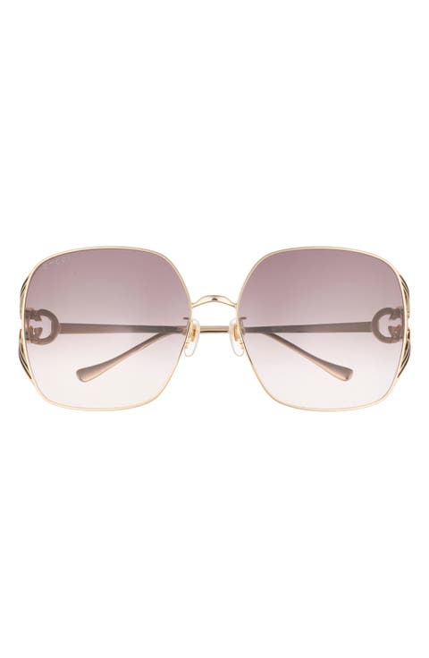 63mm Square Sunglasses