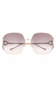 Gucci 63mm Square Sunglasses