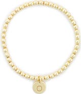MESHMERISE Initial Charm Ball Stretch Bracelet