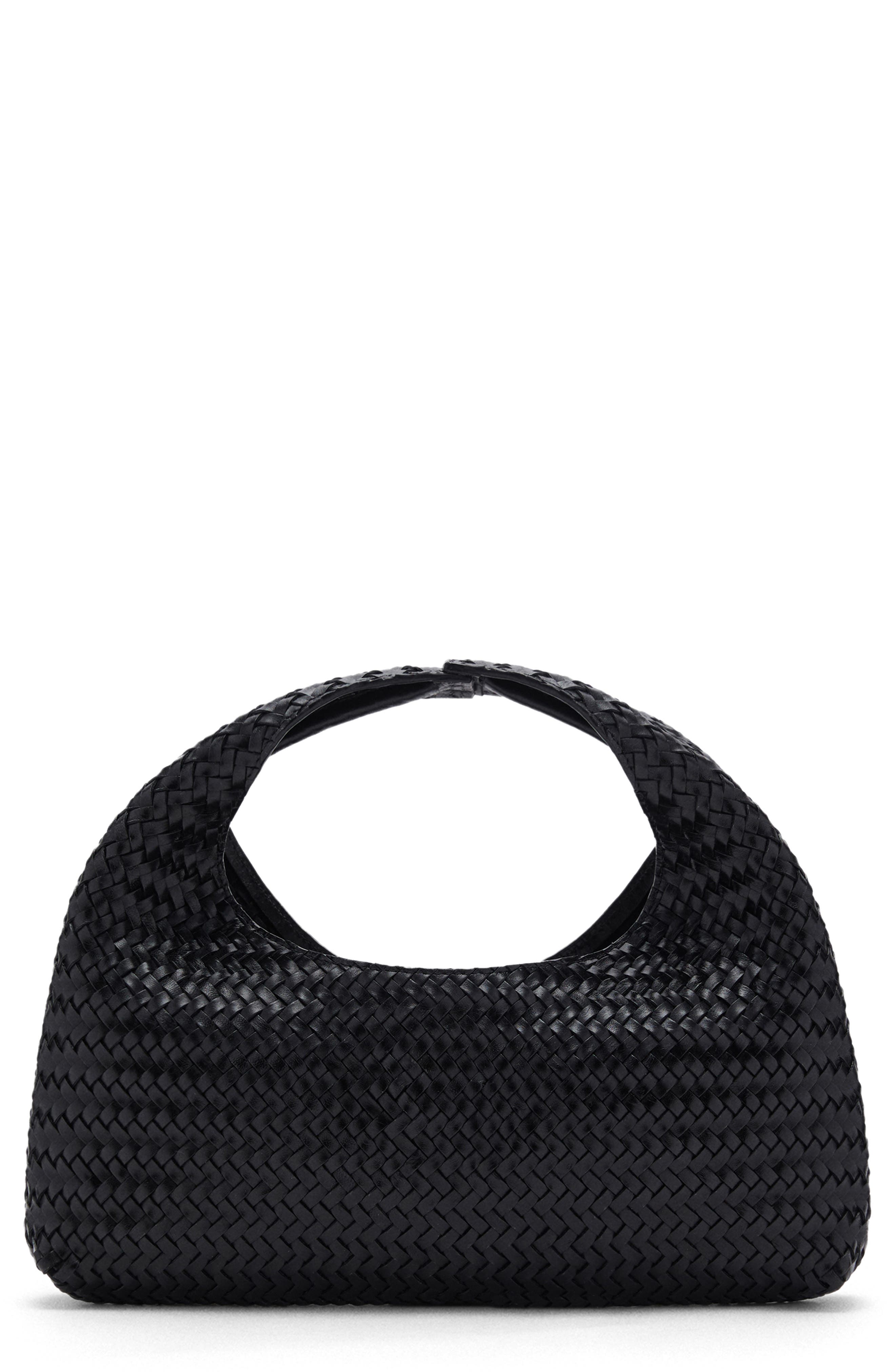 MANGO Braided Leather Top Handle Bag, Main, color, 