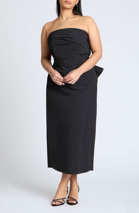 Pleated Bodice Bow Detail Dress