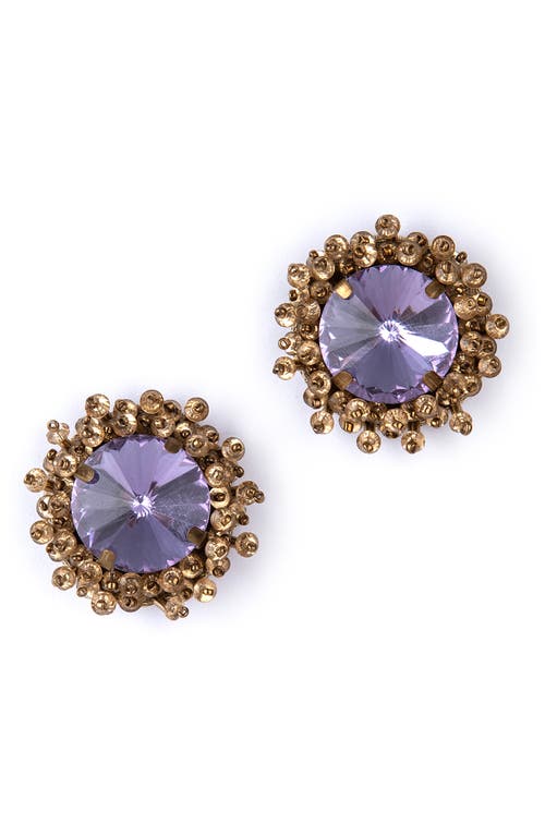 Deepa Gurnani Debbie Drop Earrings in Amethyst 