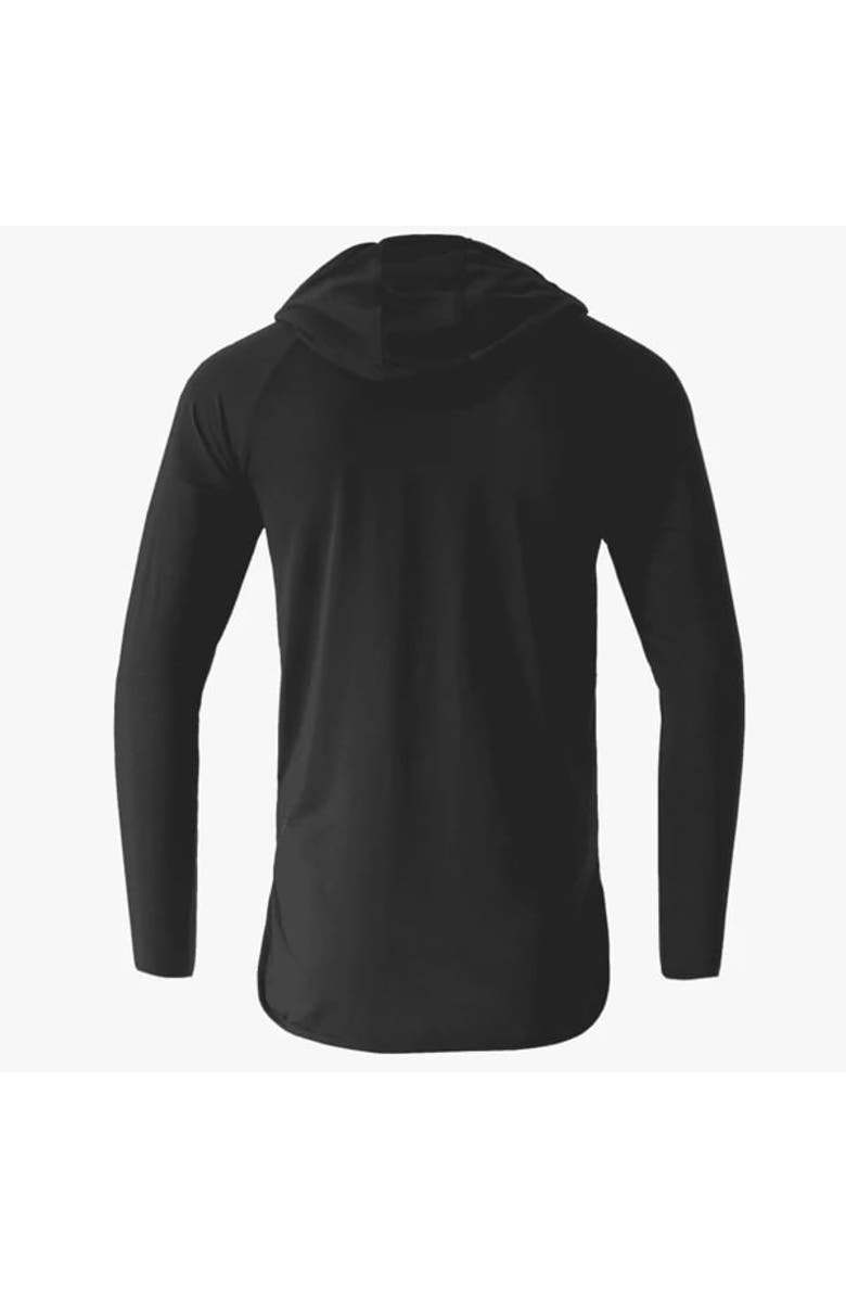 BenBen Varsity Lightweight Droptail Long Sleeve Hoodie, Alternate, color, Black