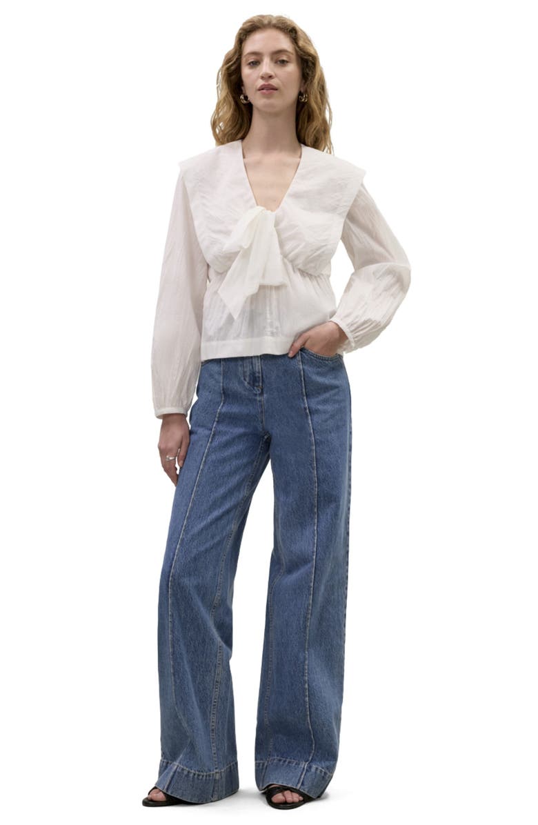 Rebecca Taylor Marietta Cape Blouse, Alternate, color, Milk