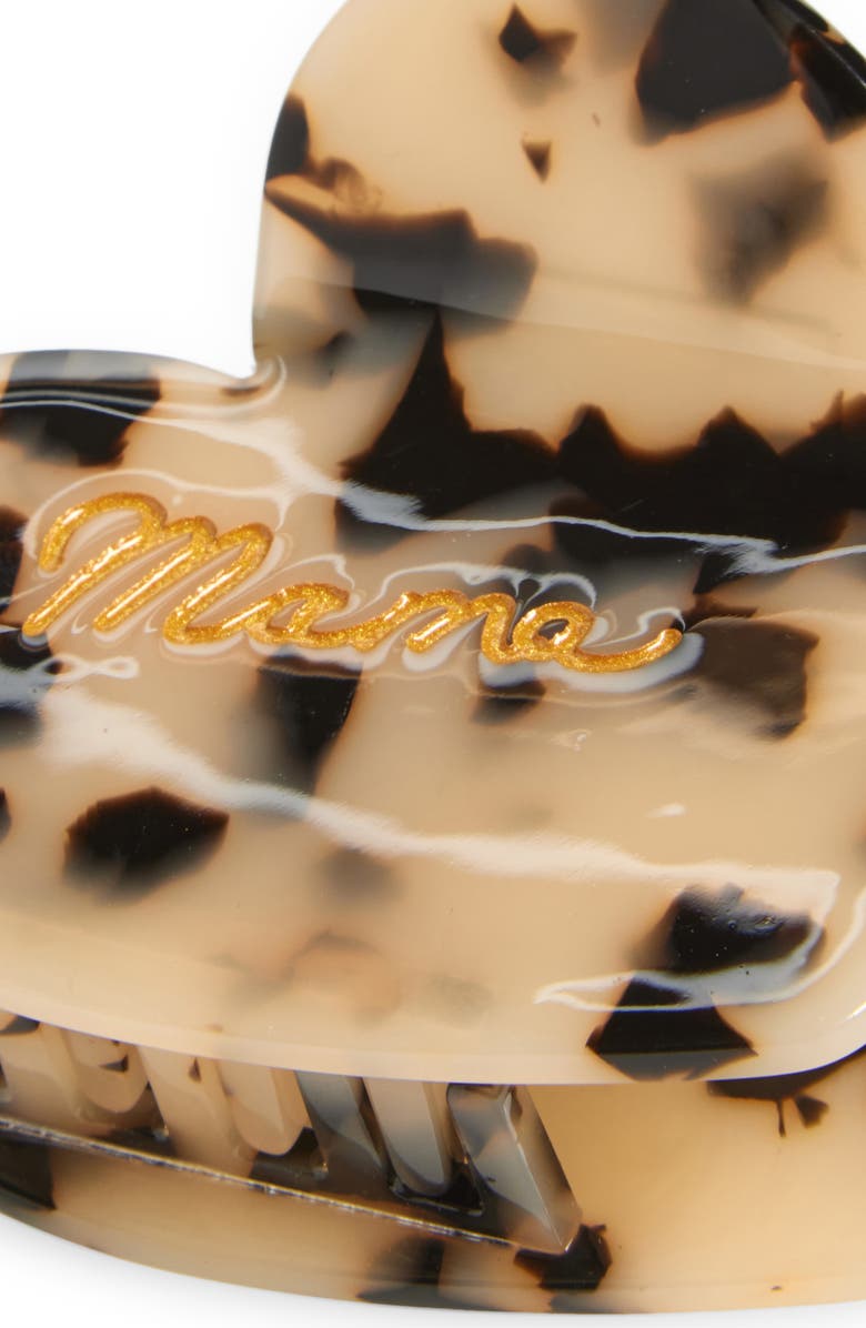 Solar Eclipse Hand-Painted Mama Heart Claw Hair Clip, Alternate, color, 