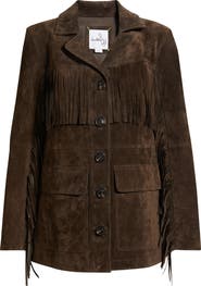 Sam Edelman Fringe Lambskin Suede Jacket
