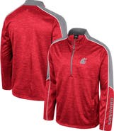 COLOSSEUM Men's Colosseum Cardinal Washington State Cougars Marled Half-Zip Jacket