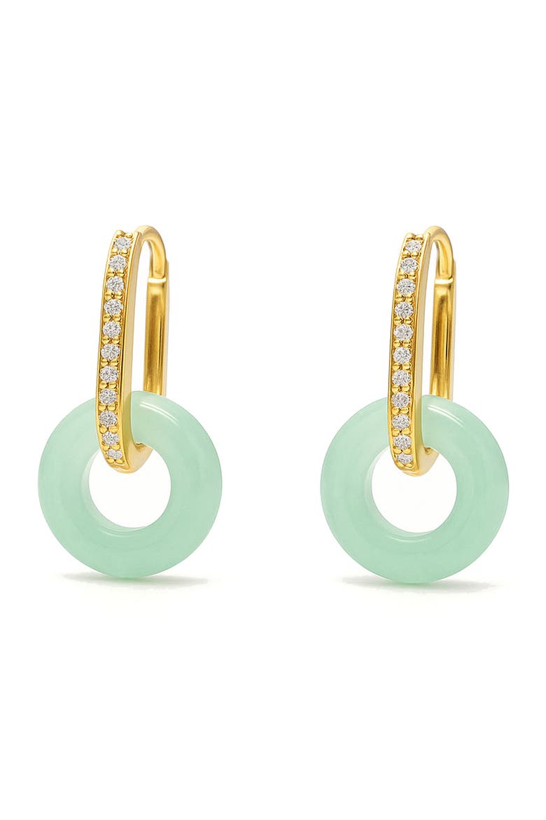 Jade Disc Hoop Earrings, Main, color, GOLD