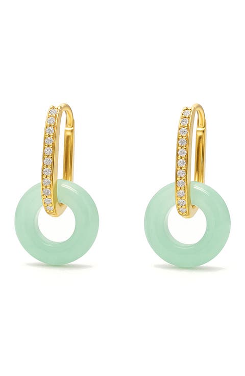 Jade Disc Hoop Earrings