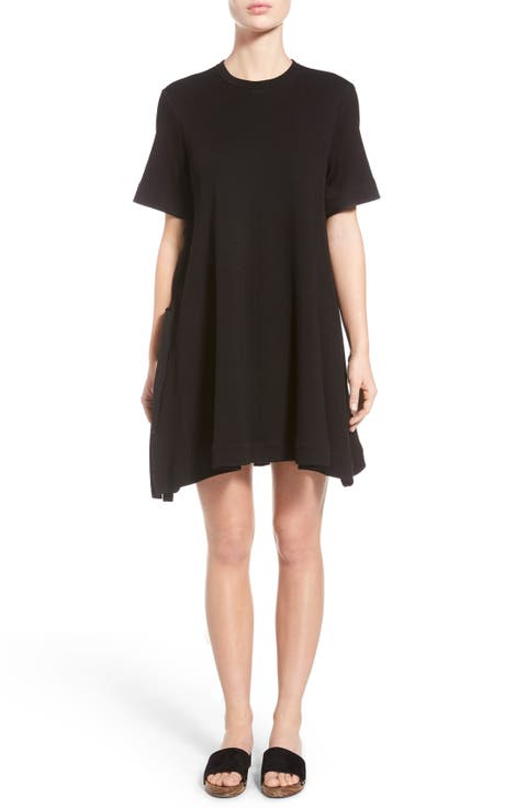 Flared Side Tie Jersey Dress