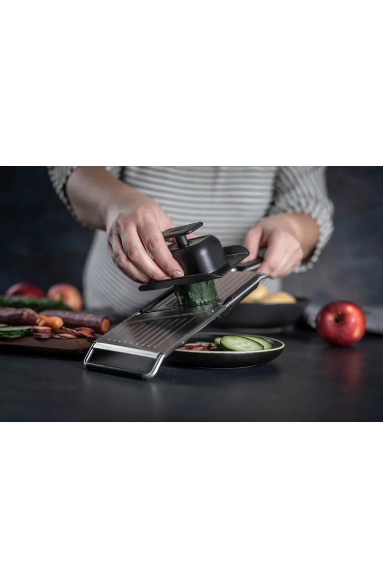 Kuhn Rikon Essential Mandoline Slicer with Adjustable Stainless Steel Blade for Vegetables & Fruit, Alternate, color, Silver