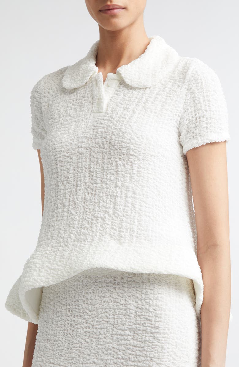 MELITTA BAUMEISTER Wavy Foam Hem Polo, Alternate, color, White