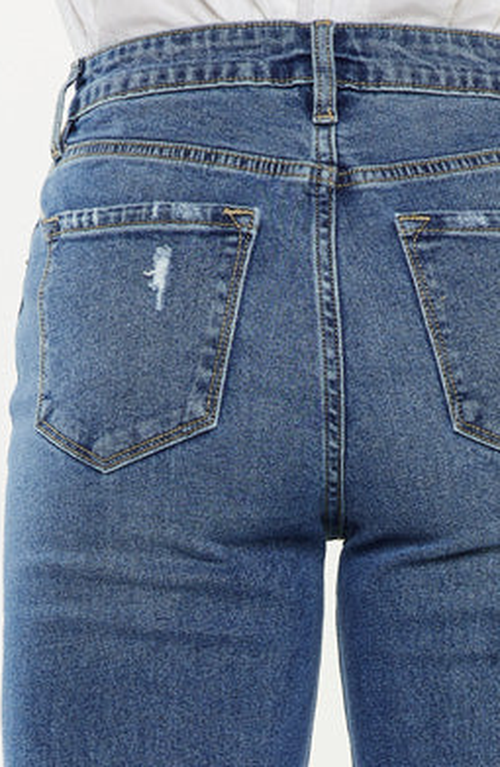 Kancan Jemma High Rise Slim Wide Leg Jeans In Blue