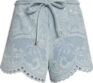 Zimmermann Daylight Embroidered Denim Shorts