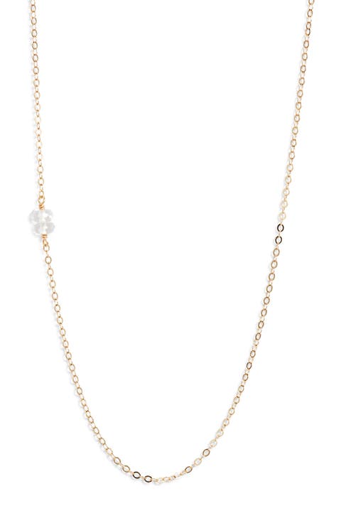 Semiprecious Stone Station Chain Necklace