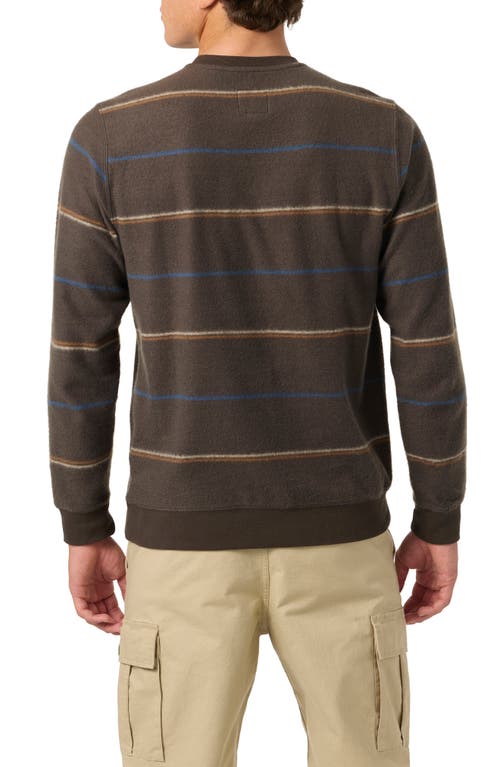 O'neill Nash Stripe Crewneck Sweatshirt In Brown