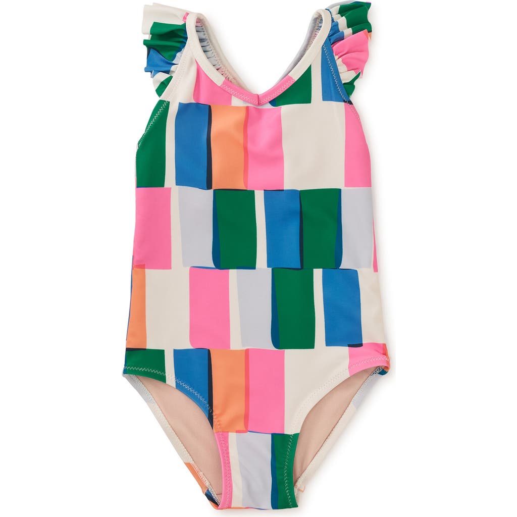 Tea Collection Ruffle One-piece Swimsuit 2.0 In Copacabana Tile
