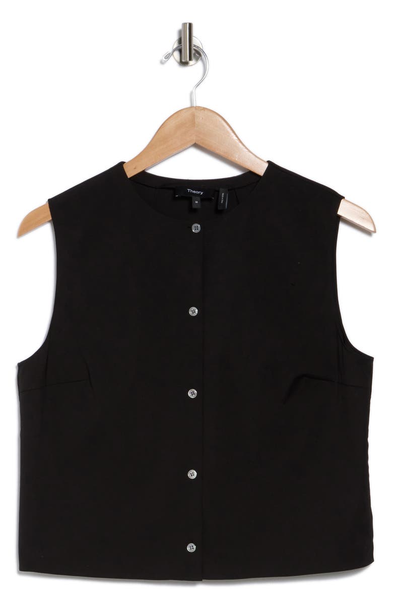 Theory Button Down Cotton Shell Tank Top, Alternate, color,