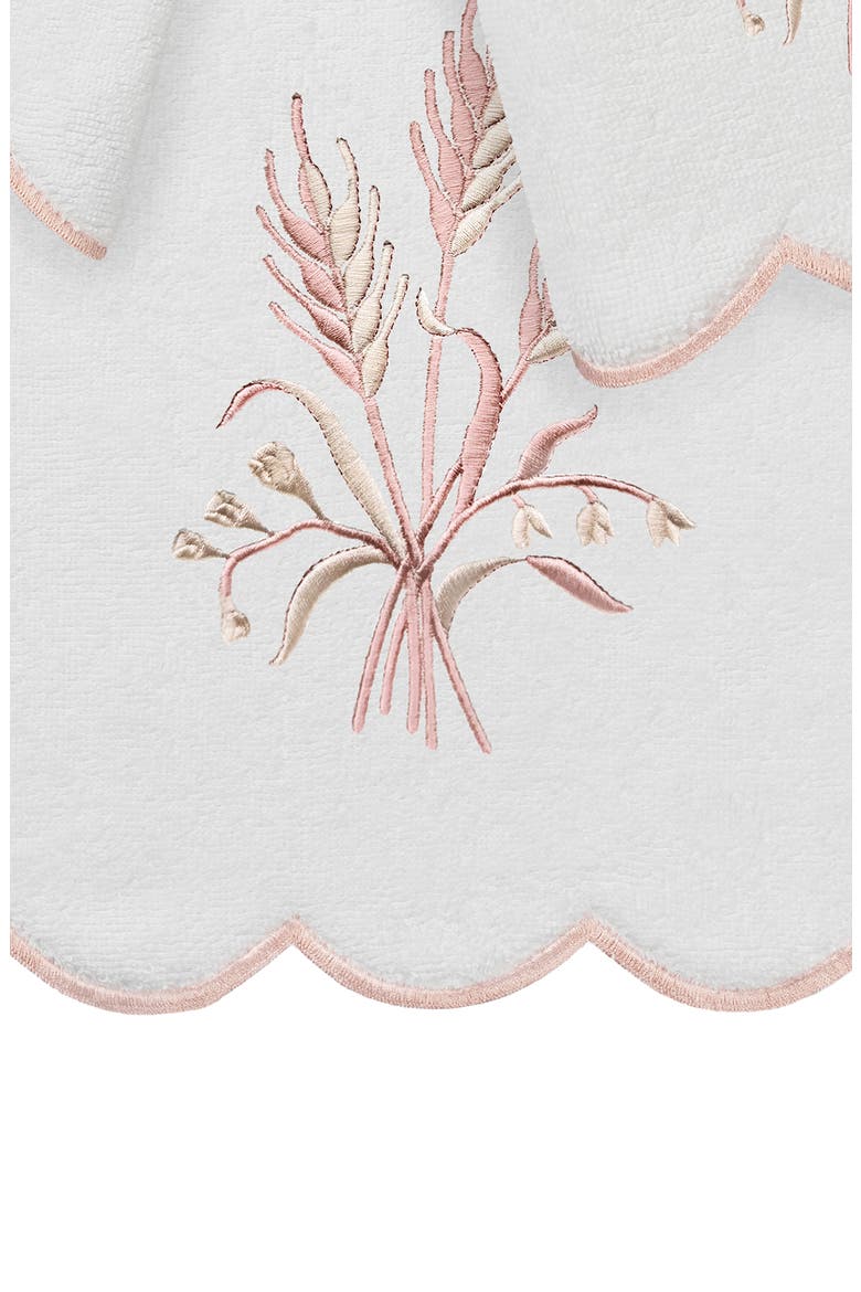 Whitney Scalloped 3-Piece Embellished Towel Set, Alternate, color, WHITE/ PINK