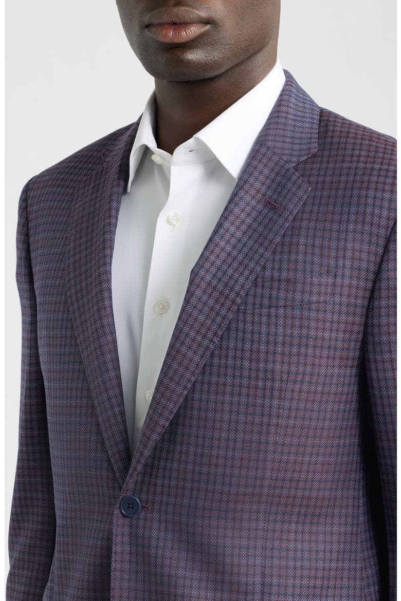 Patterned Virgin Wool Sport Coat, Alternate, color, RASPBERRY